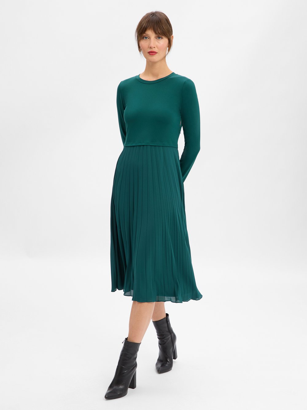 Ambiance Plisseekleid Damen grün, 40