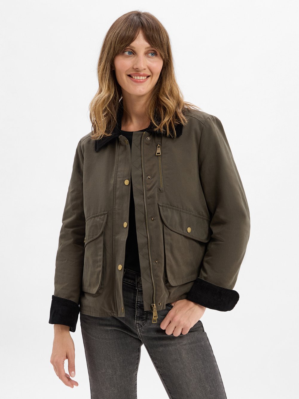 Rofa Jacke Damen Baumwolle grün, 38