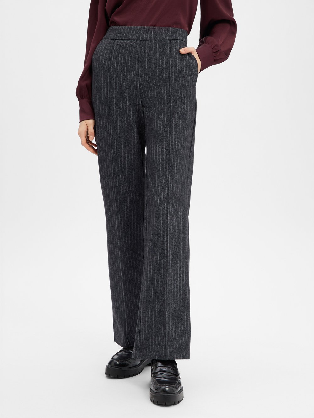 MAC Hose Damen grau gestreift, 46-32