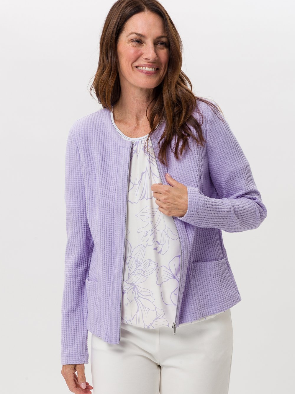 Frank Walder Blazerjacke Damen Baumwolle lila, 44