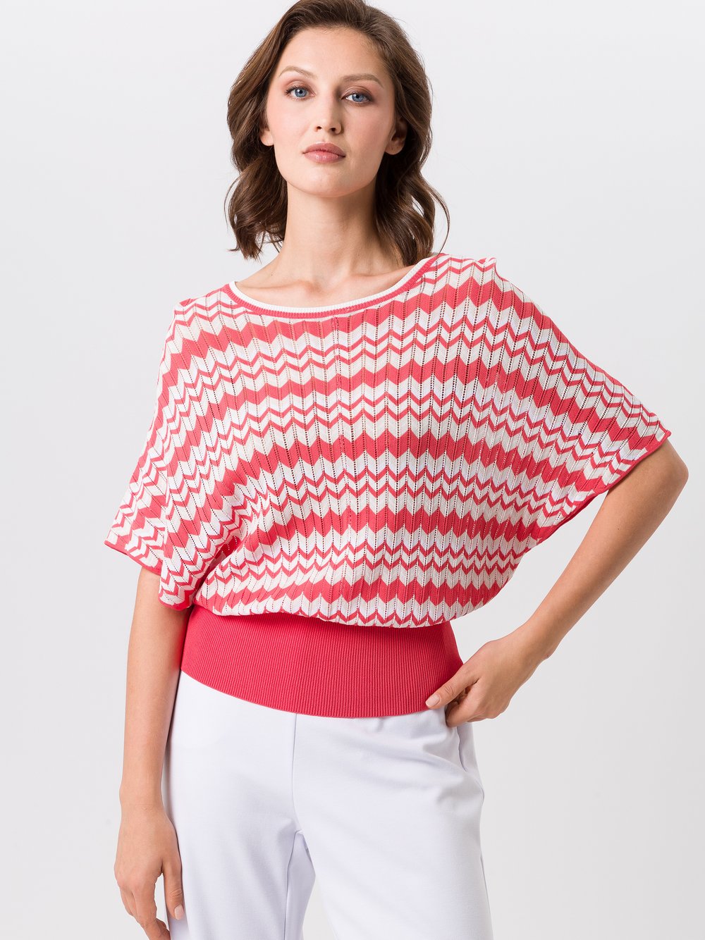 TUZZI Strickpullover Damen Viskose mehrfarbig gestreift, 36