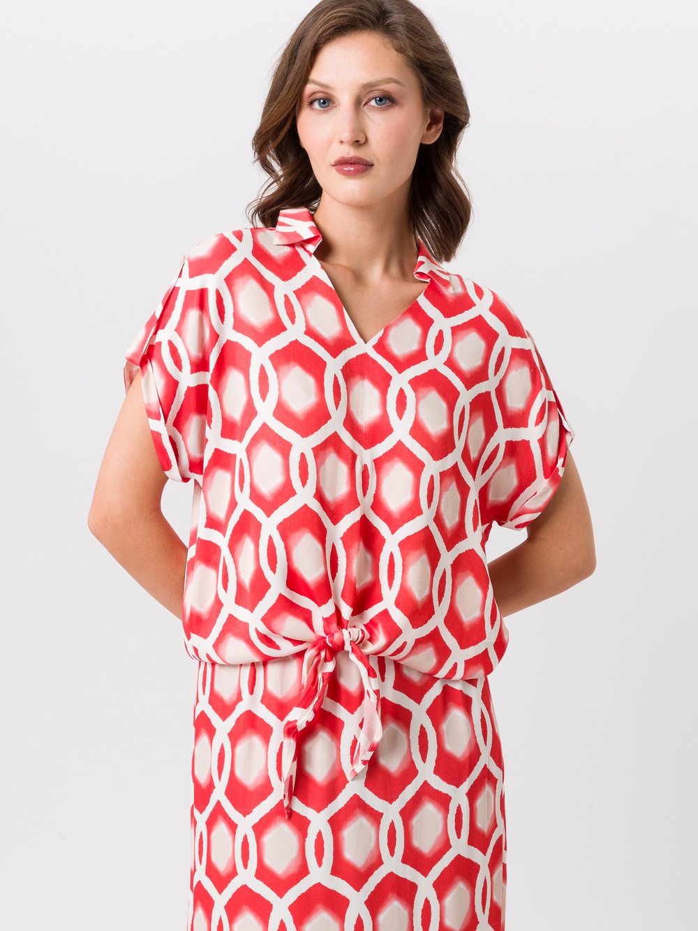 TUZZI Bluse Damen Viskose mehrfarbig gemustert, 36