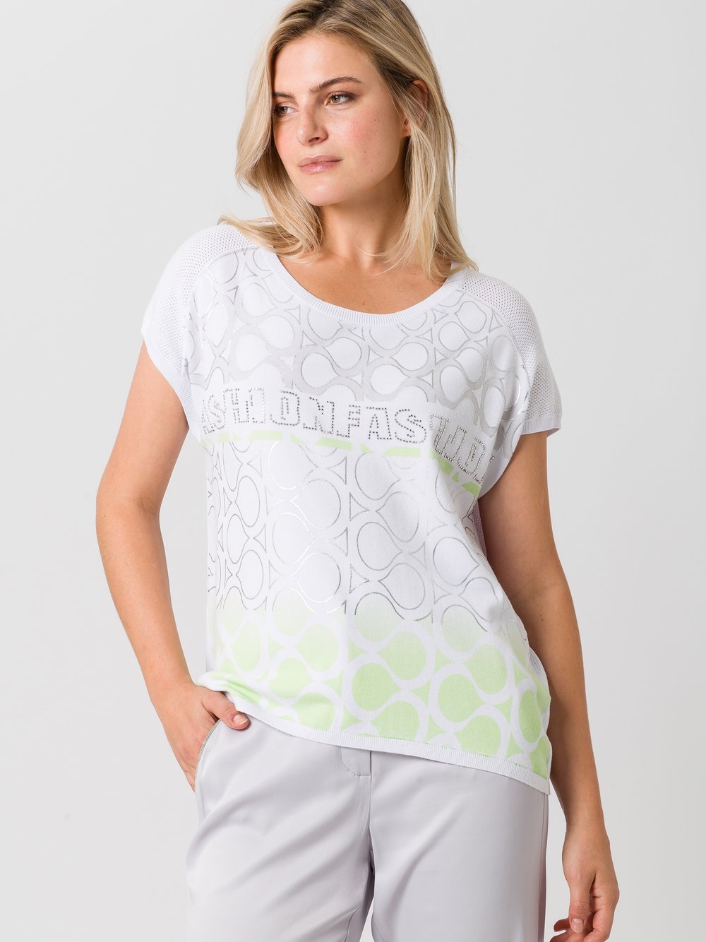 TUZZI Strickshirt Damen Viskose mehrfarbig bedruckt, 34