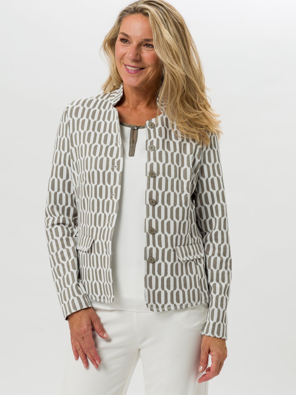Frank Walder Jerseyblazer Damen mehrfarbig gemustert, 40