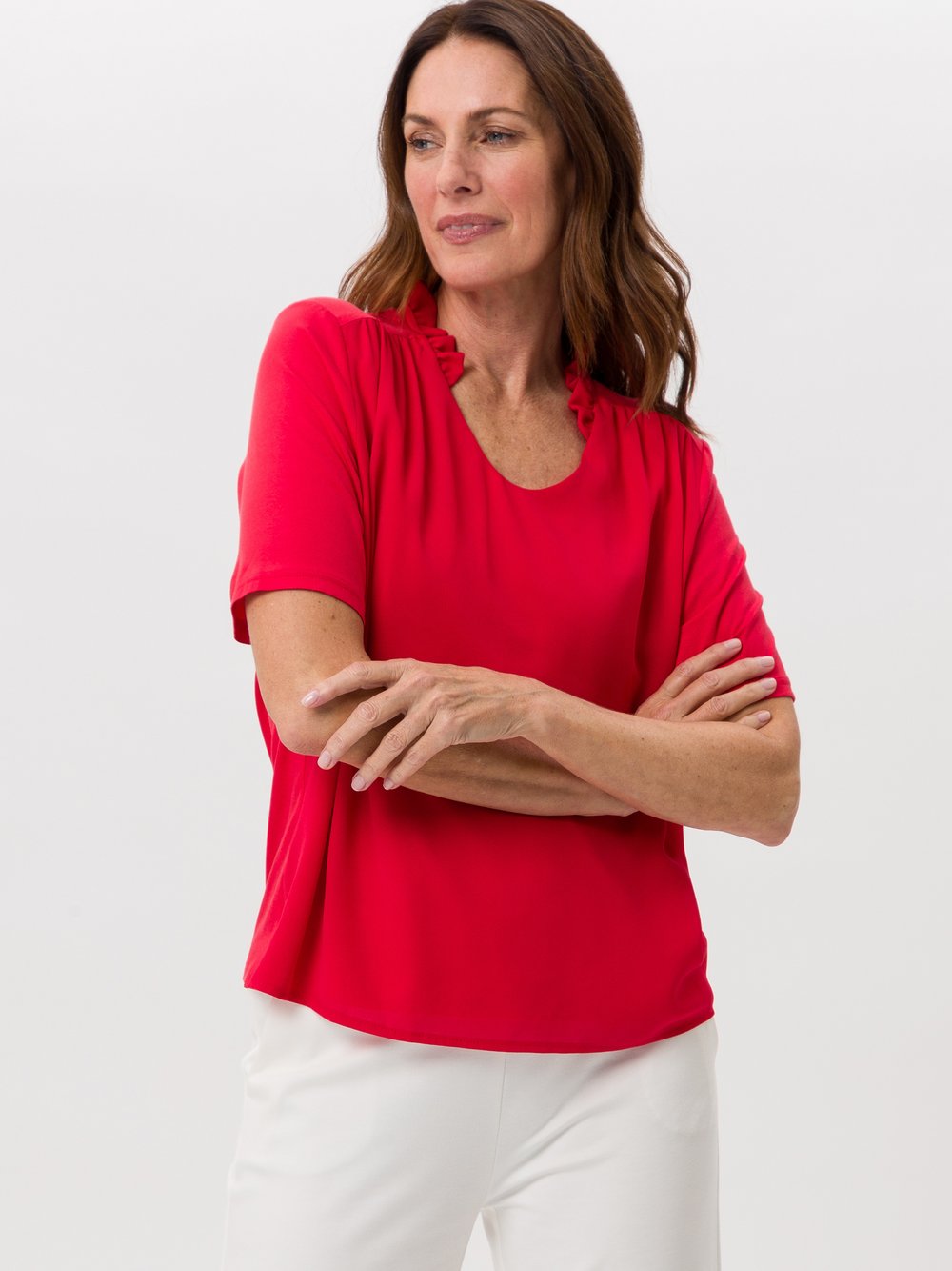 Frank Walder Blusenshirt Damen Viskose rot, 36