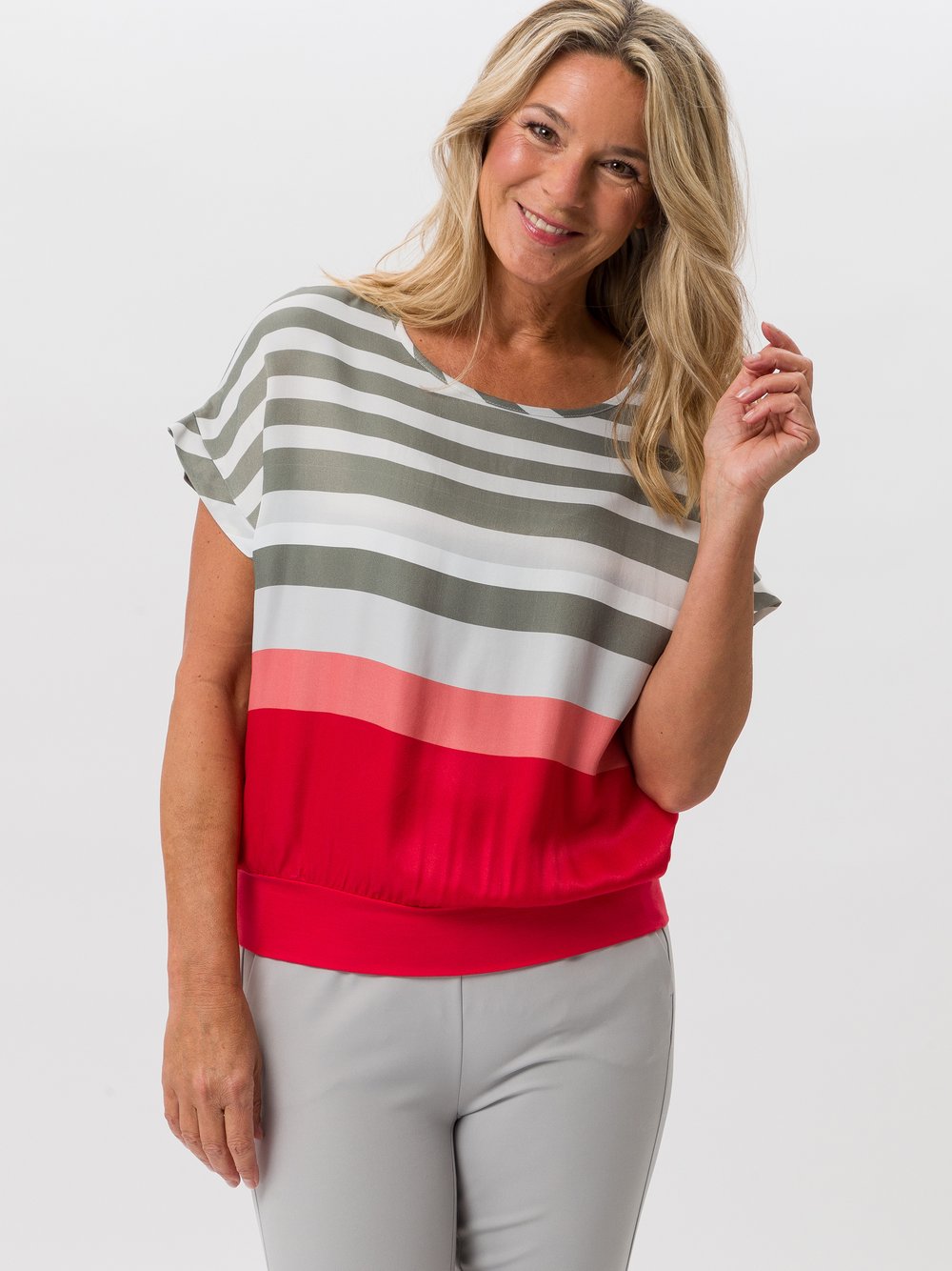 Frank Walder Blusenshirt Damen Viskose mehrfarbig gestreift, 50