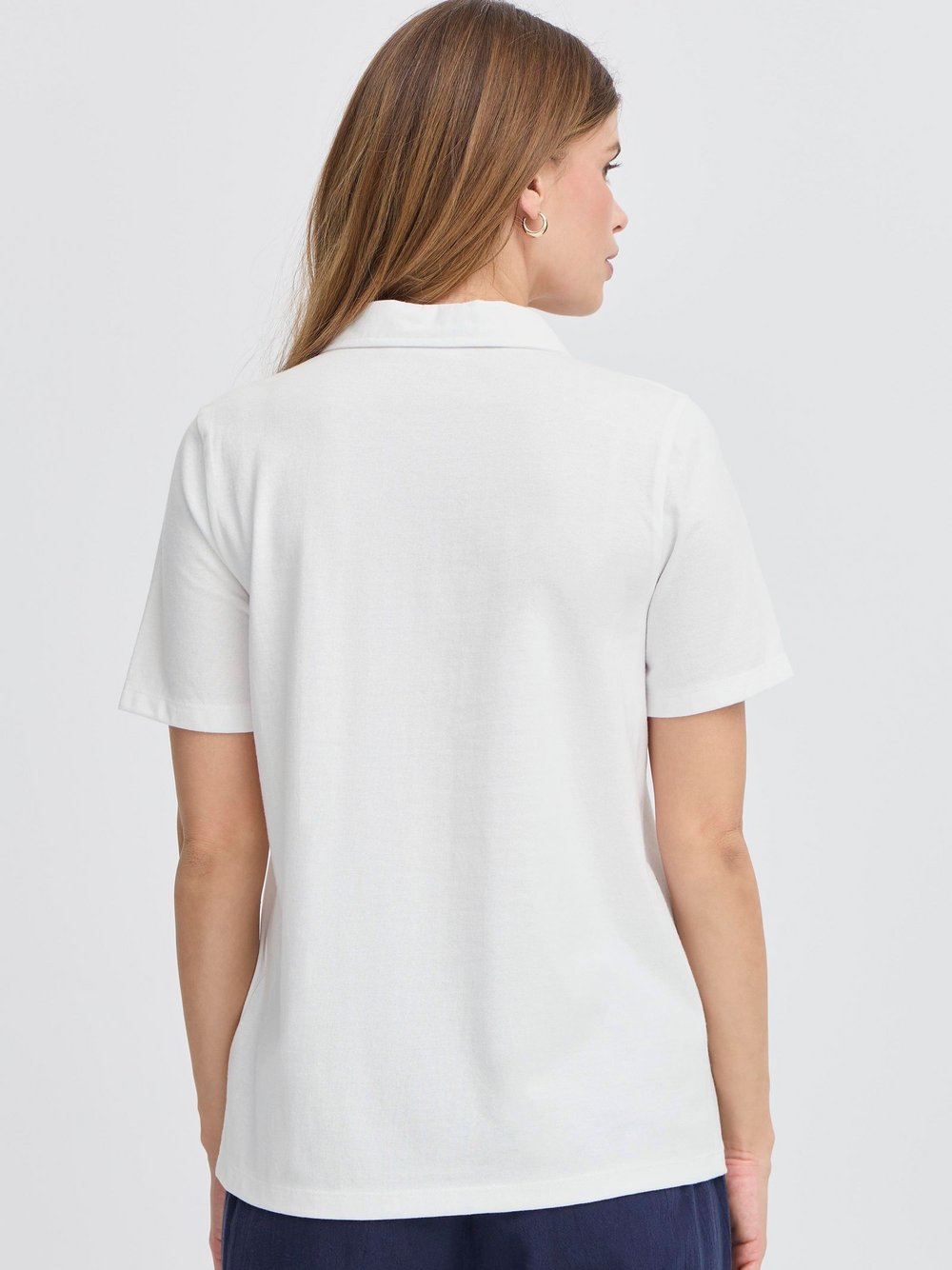 Thumbnail - fransa Poloshirt Damen Baumwolle weiß, S