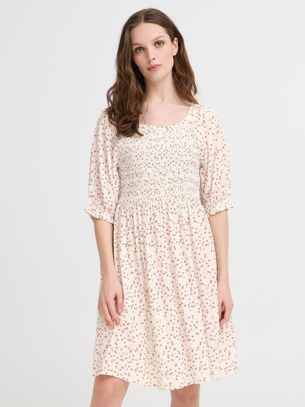 Ichi Minikleid Damen Viskose rosa gemustert, 40
