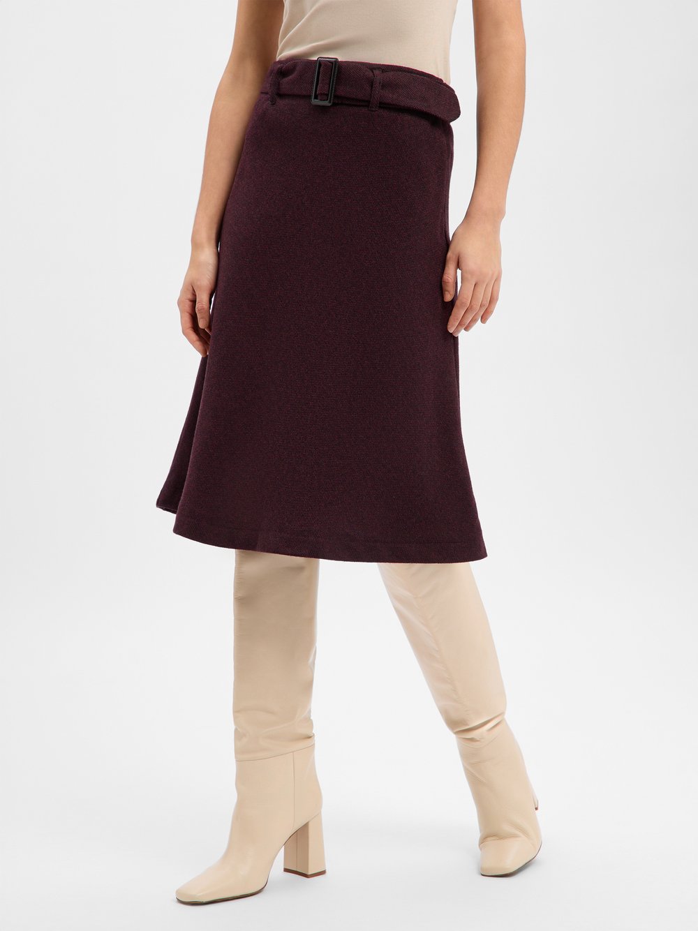 Marie Lund Midirock mit Wolle Damen rot meliert, 42