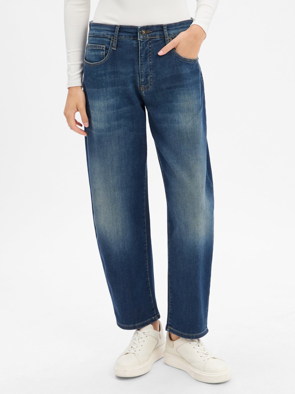 Thumbnail - MAC Barrel Fit Jeans Damen Baumwolle blau, 38