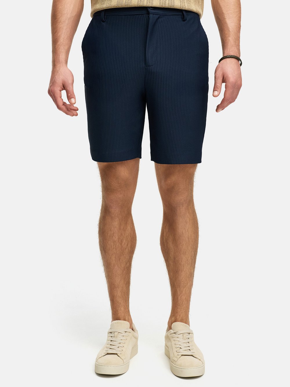 Indicode Shorts Herren blau gestreift, L