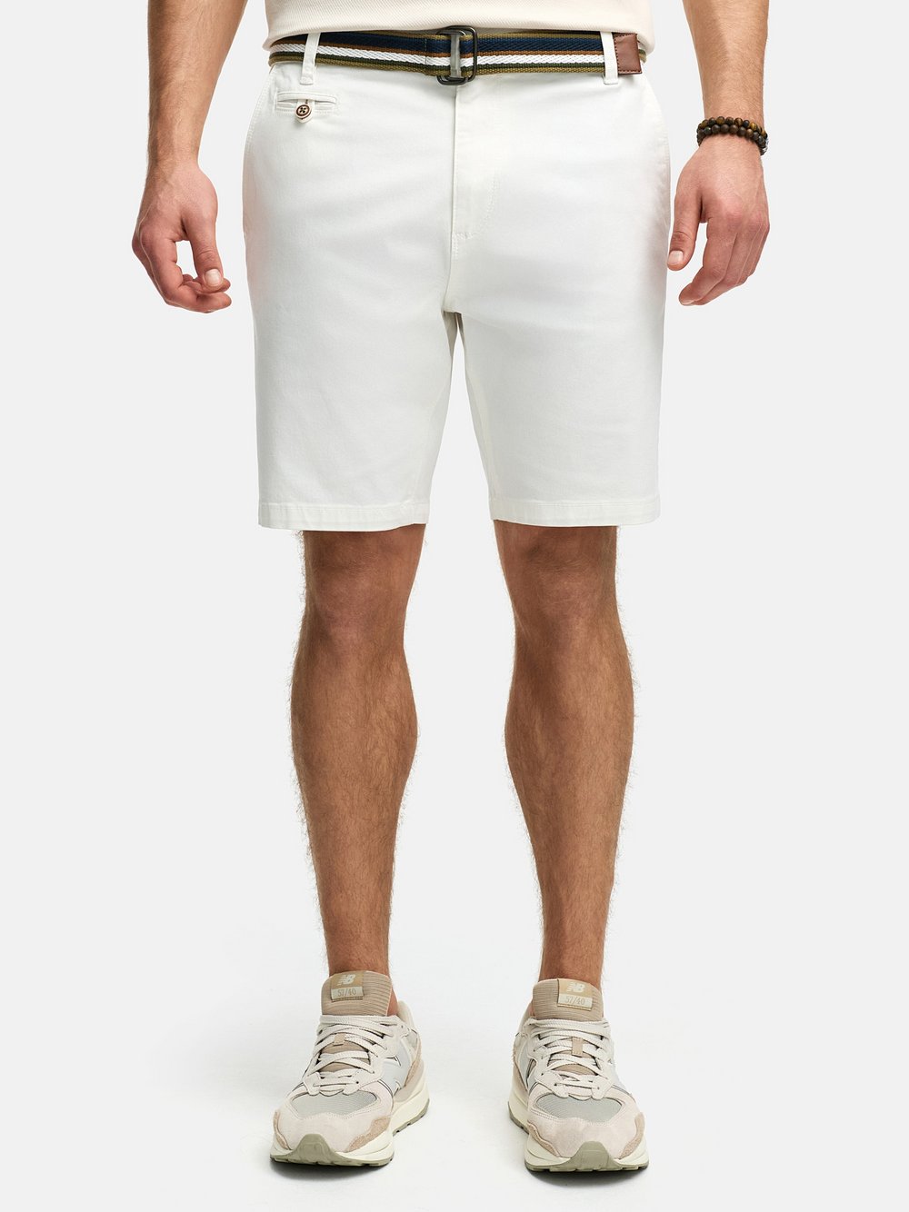 Indicode Shorts Chino Herren Baumwolle weiß, M