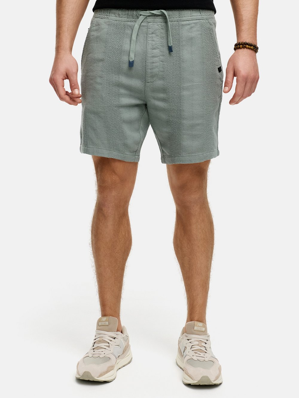 Indicode Shorts Leinen Herren Baumwolle grau, L