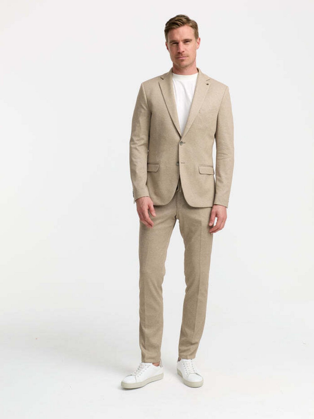 Zuitable Baukasten-Sakko Herren Slim Fit Jersey beige, 106
