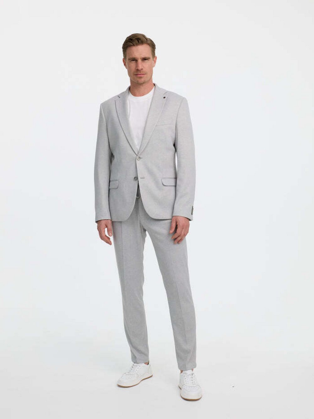 Thumbnail - Zuitable Baukasten-Sakko Herren Slim Fit Jersey grau, 56
