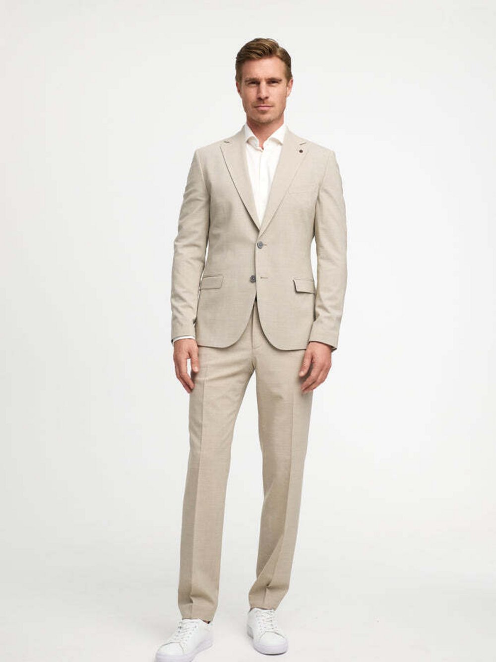 Zuitable Baukasten-Sakko -DiNick Herren Slim Fit Jersey beige, 56