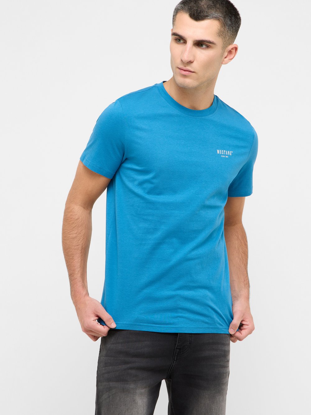 Mustang T-Shirt Herren Baumwolle blau, 5XL