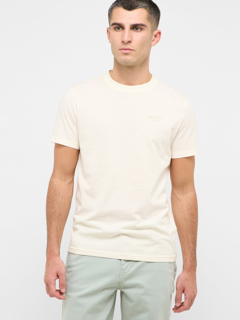 Mustang T-Shirt Herren Baumwolle weiß, XXXL