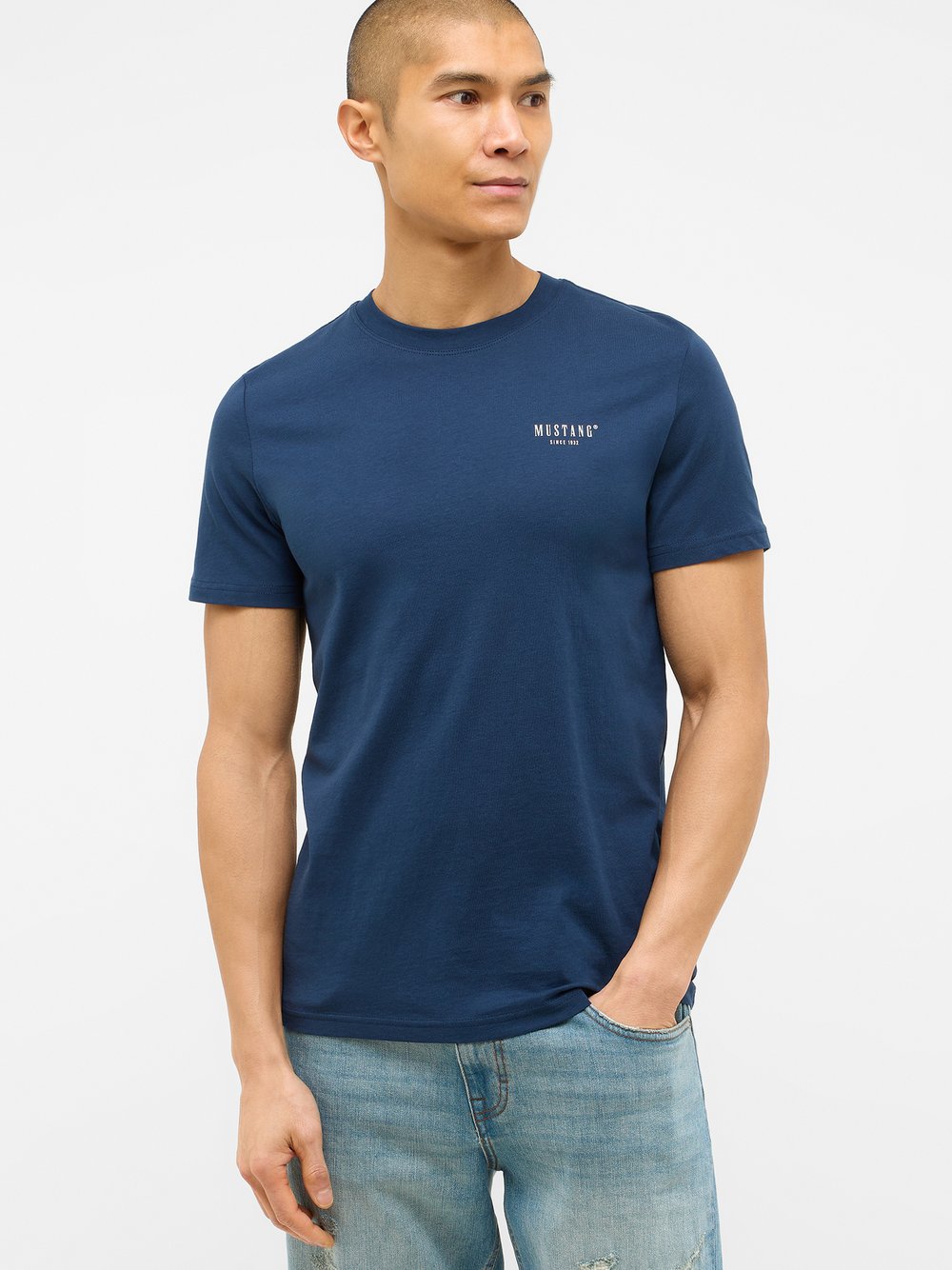 Mustang T-Shirt Herren Baumwolle blau, XXL
