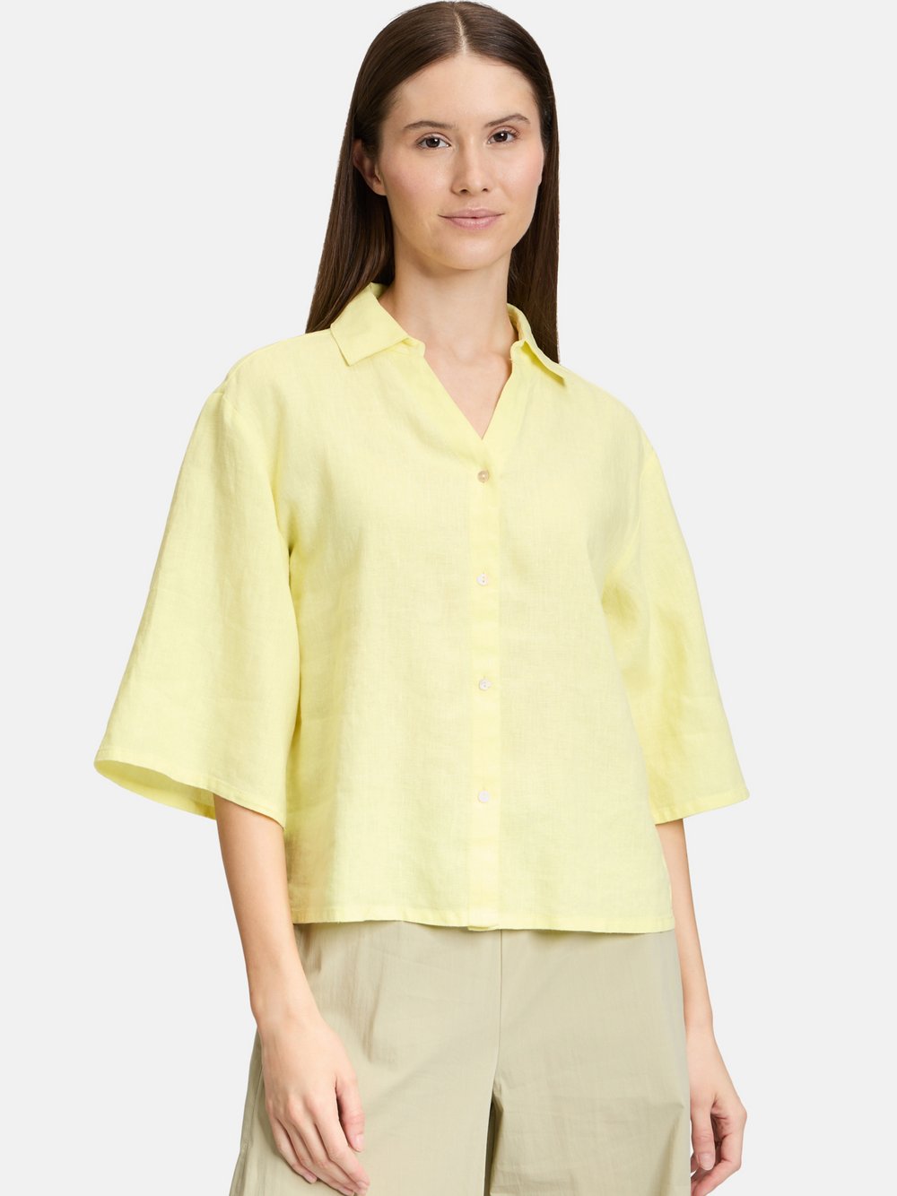 Cartoon Leinenbluse Damen gelb, 34