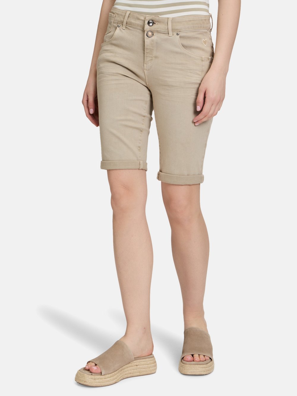 Cartoon Shorts Damen Baumwolle beige, 34