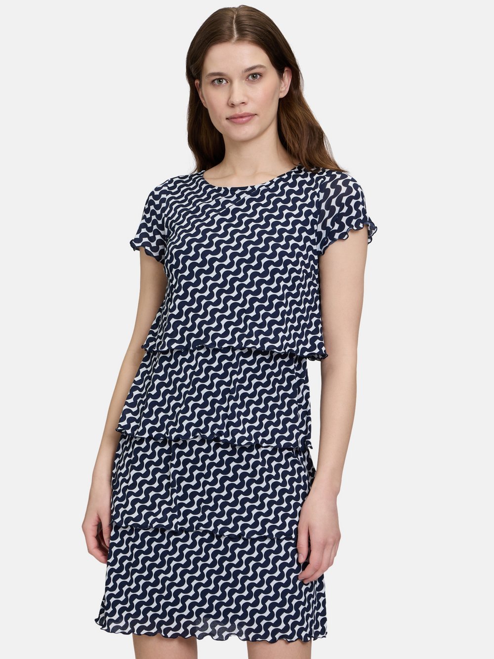Betty Barclay Stufenkleid Damen Polyamid blau gemustert, 38