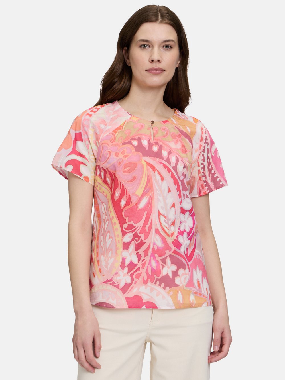 Betty Barclay Casual-Bluse Damen Baumwolle rosa gemustert, 48