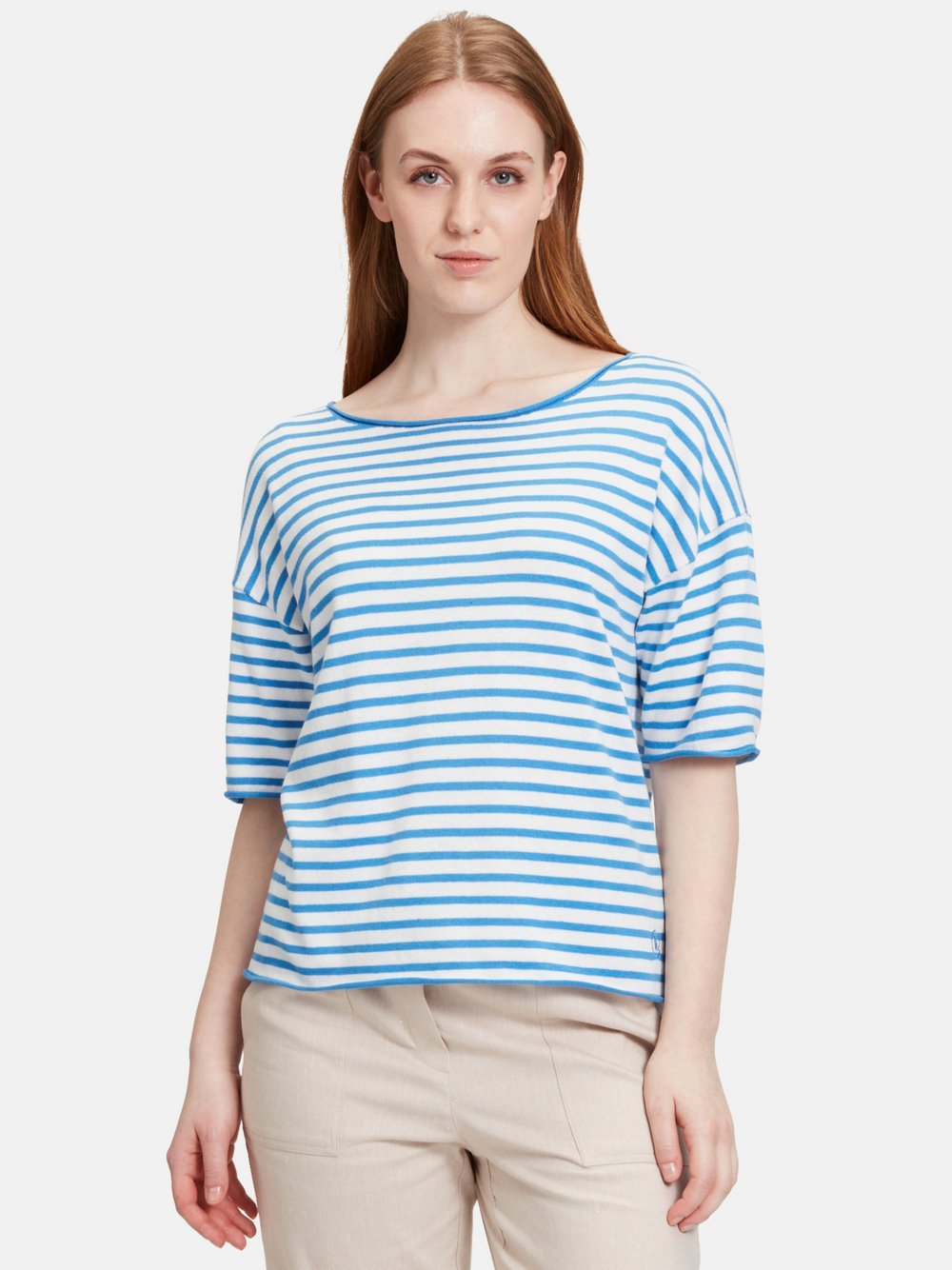 Betty & Co Strickpullover Damen weiß gestreift, 42