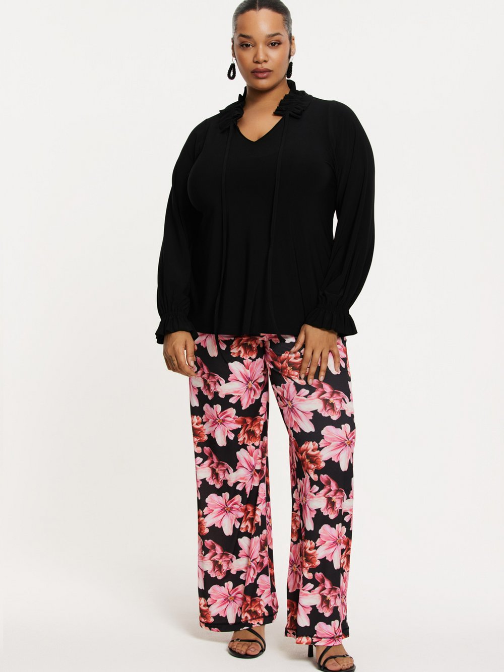 YOEK Hose Damen rosa bedruckt, 38-40