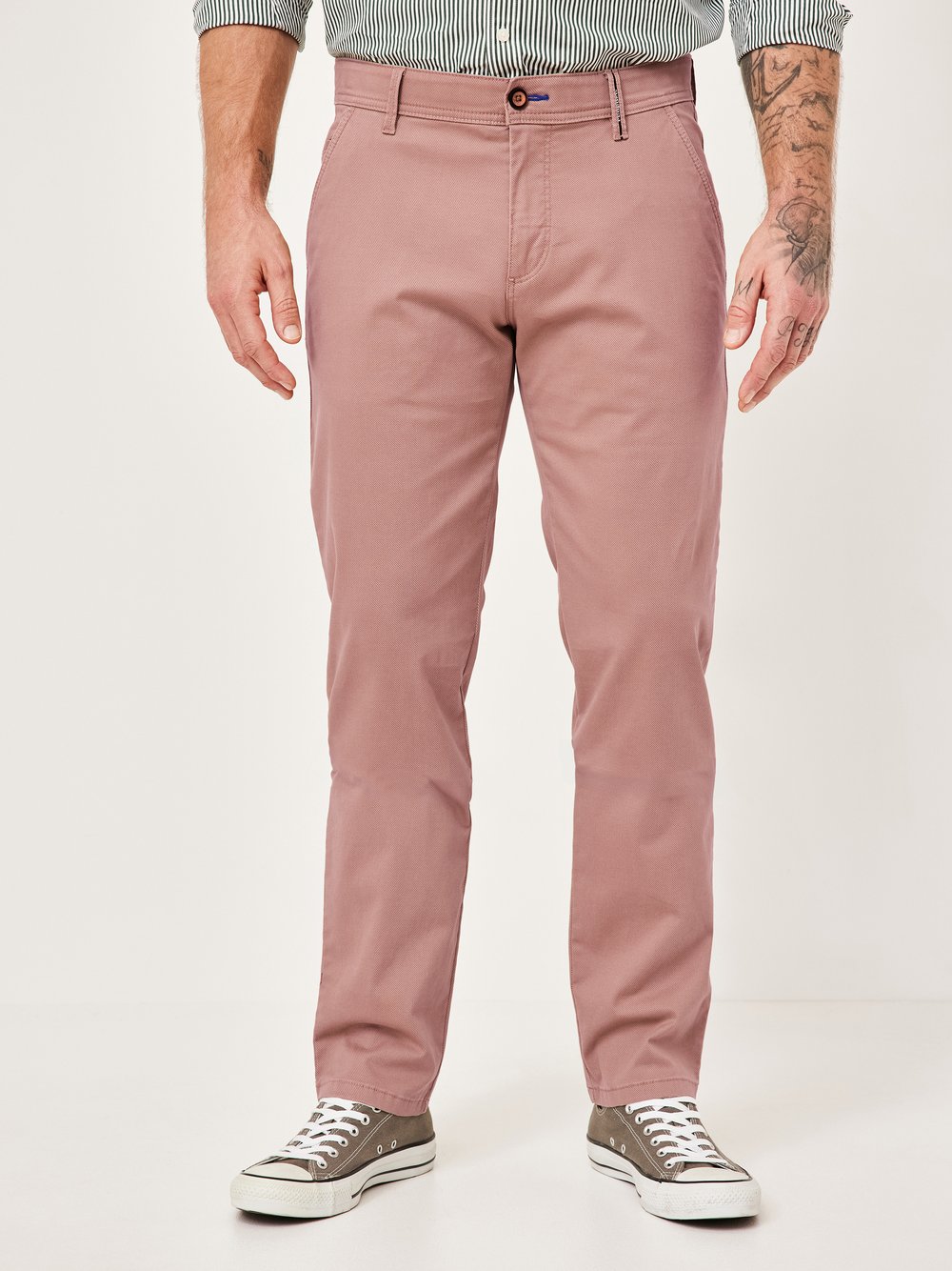 Thumbnail - Redpoint Chino Herren Baumwolle rosa, 38-30