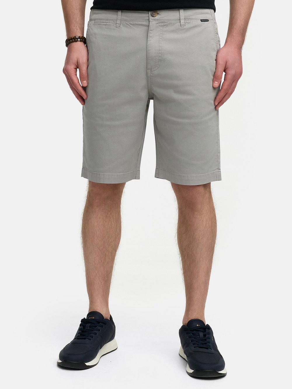 Indicode Shorts Chino Herren Baumwolle grau, S