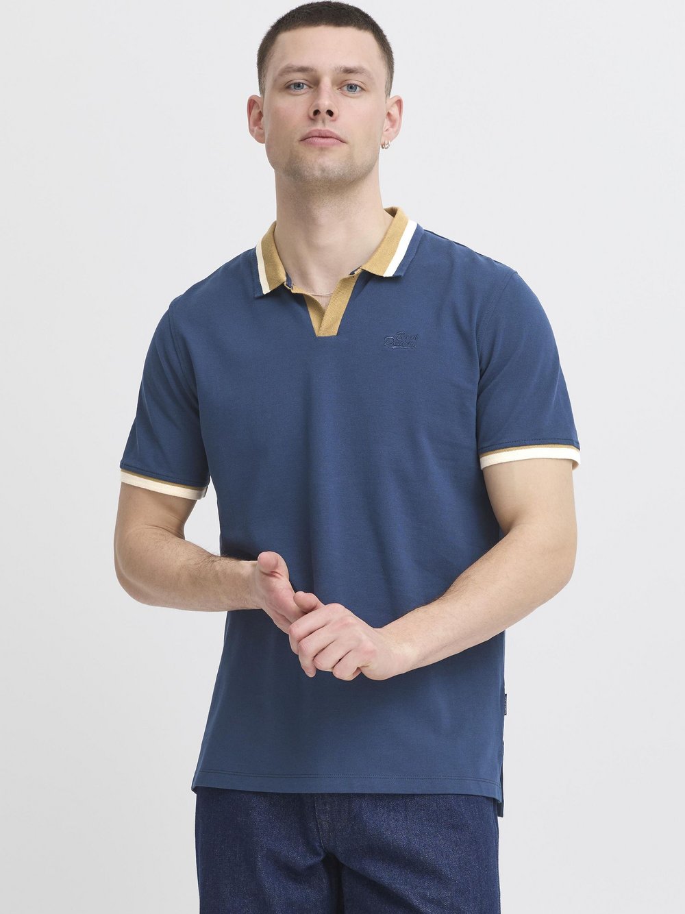 Thumbnail - BLEND Poloshirt Herren Baumwolle blau, XXL