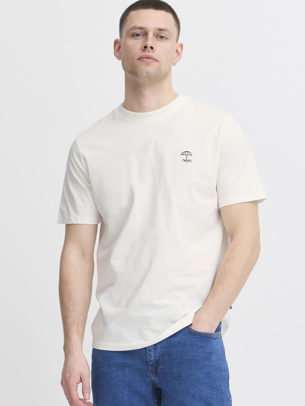 Thumbnail - BLEND Rundhalsshirt Herren Baumwolle weiß, XXXL