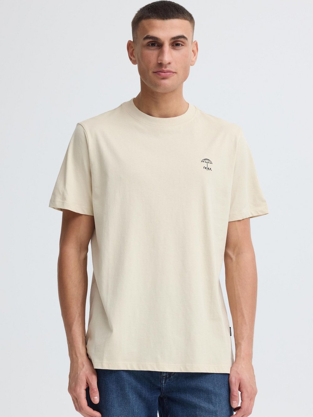 Thumbnail - BLEND Rundhalsshirt Herren Baumwolle beige, S