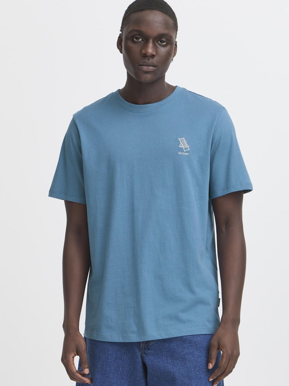 BLEND Rundhalsshirt Herren Baumwolle blau, S