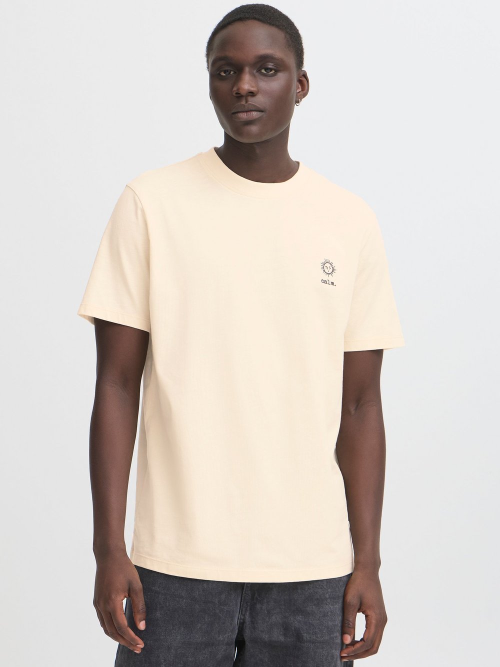 BLEND Rundhalsshirt Herren Baumwolle beige, XL