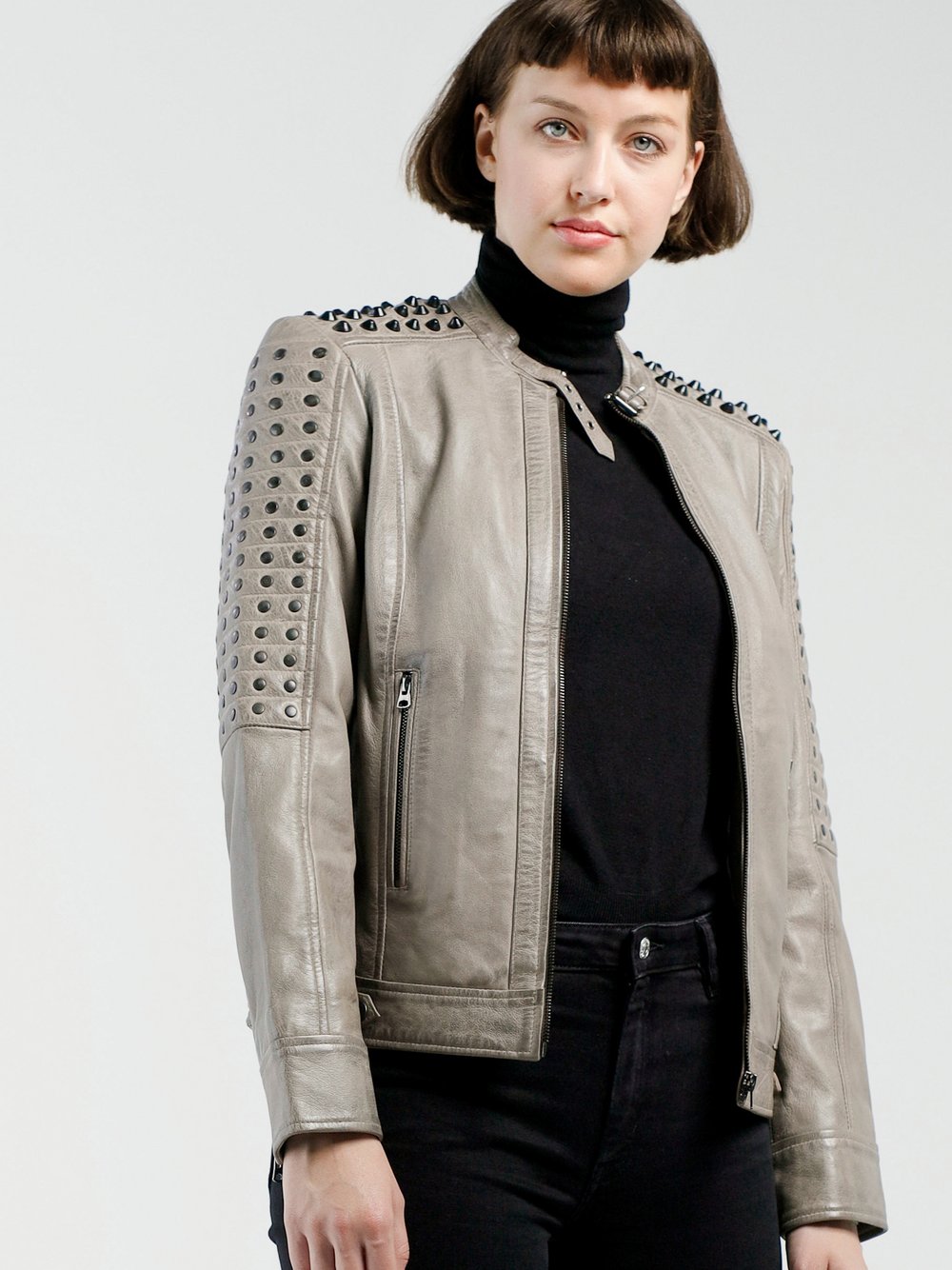 CBL Lederjacke Damen grau, 38
