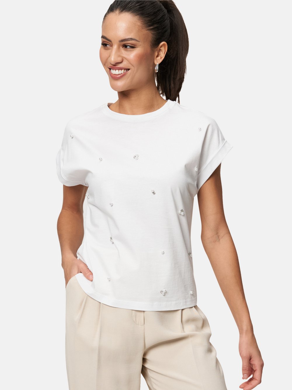 zero Oversized-Shirt Damen Baumwolle weiß, 40