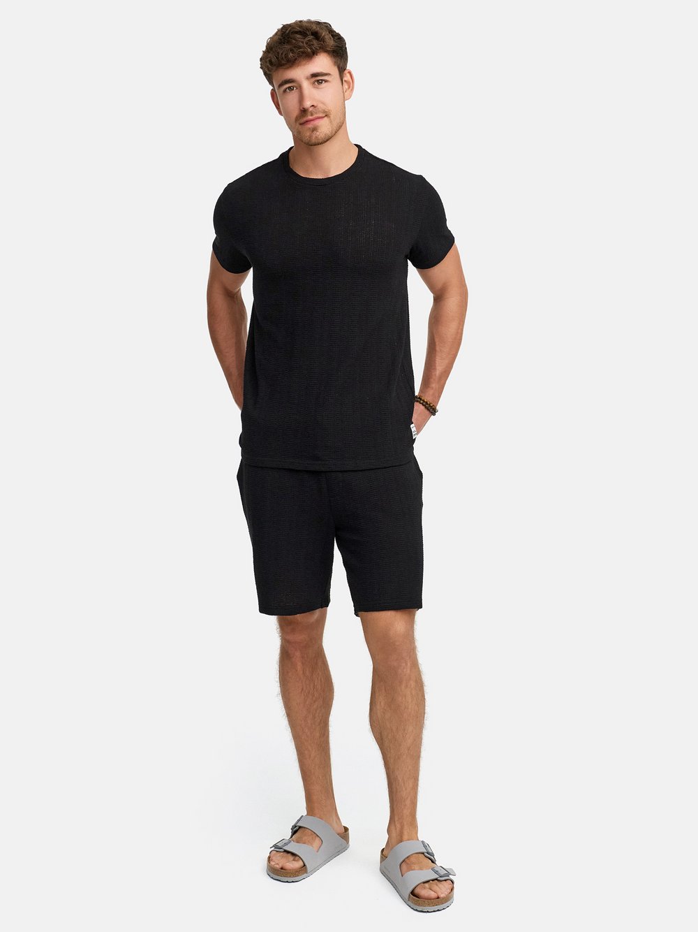 Thumbnail - Indicode Shorts & Shirt Set Herren Baumwolle schwarz, S