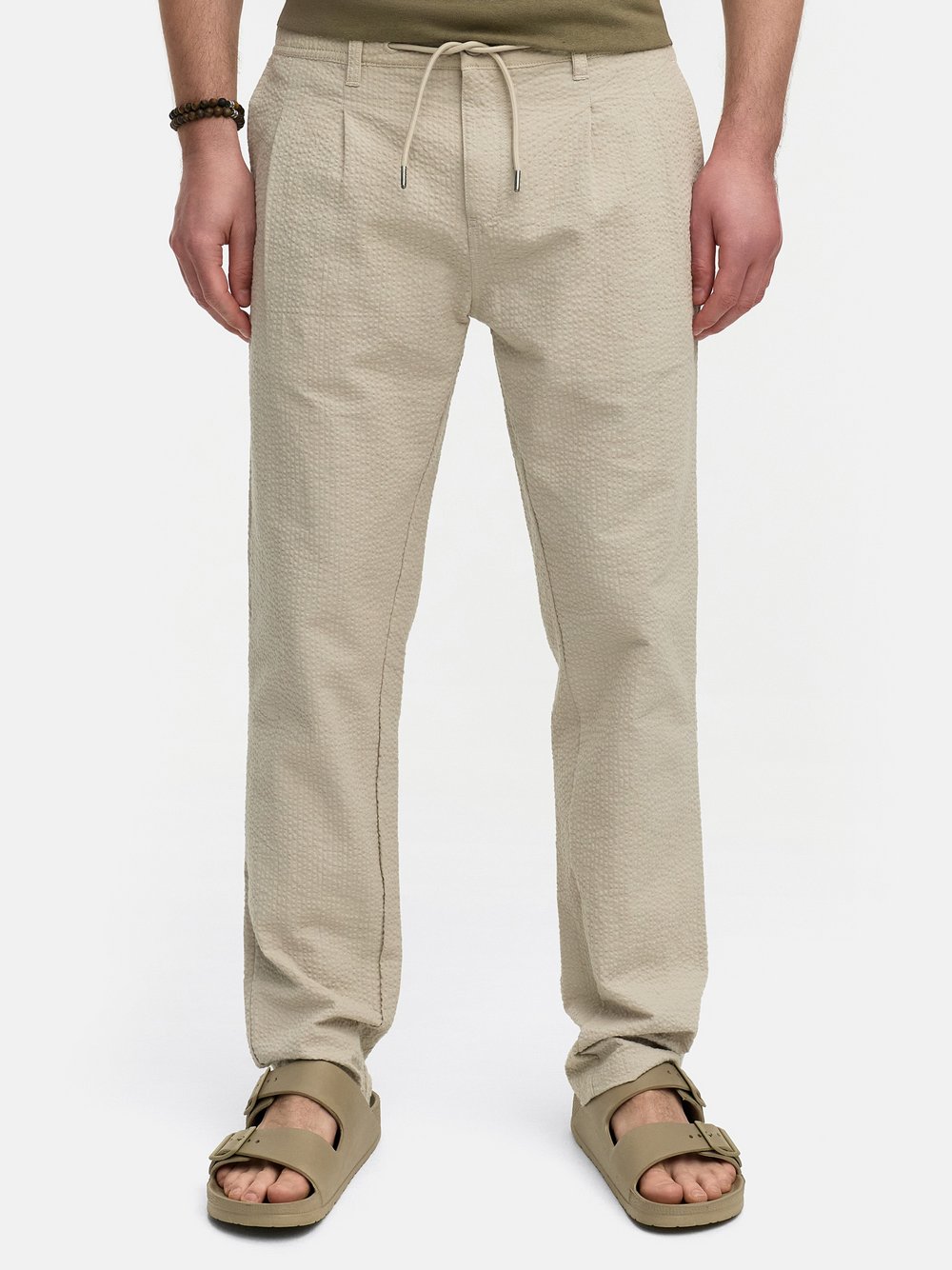 Indicode Hose Herren Baumwolle beige gestreift, XXL