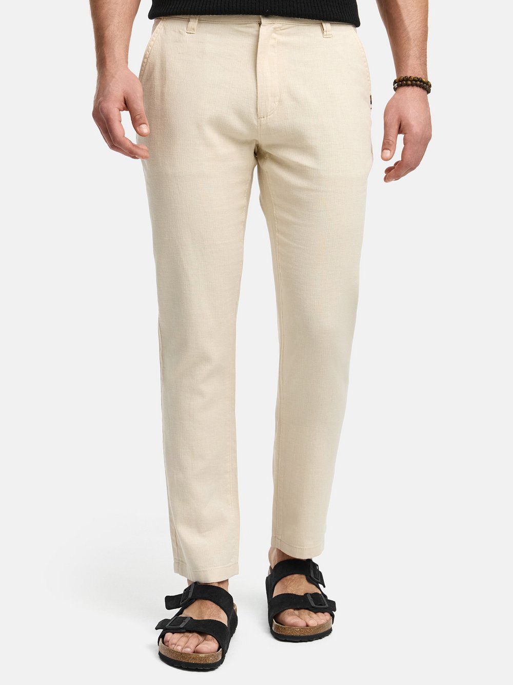 Indicode Leinenhose Herren Baumwolle beige, 38-32