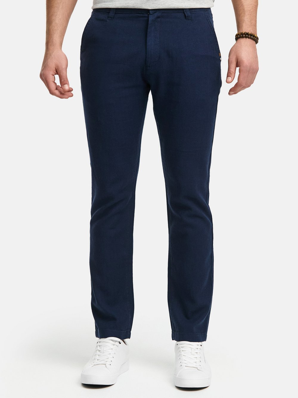 Indicode Leinenhose Herren Baumwolle blau, 38-32