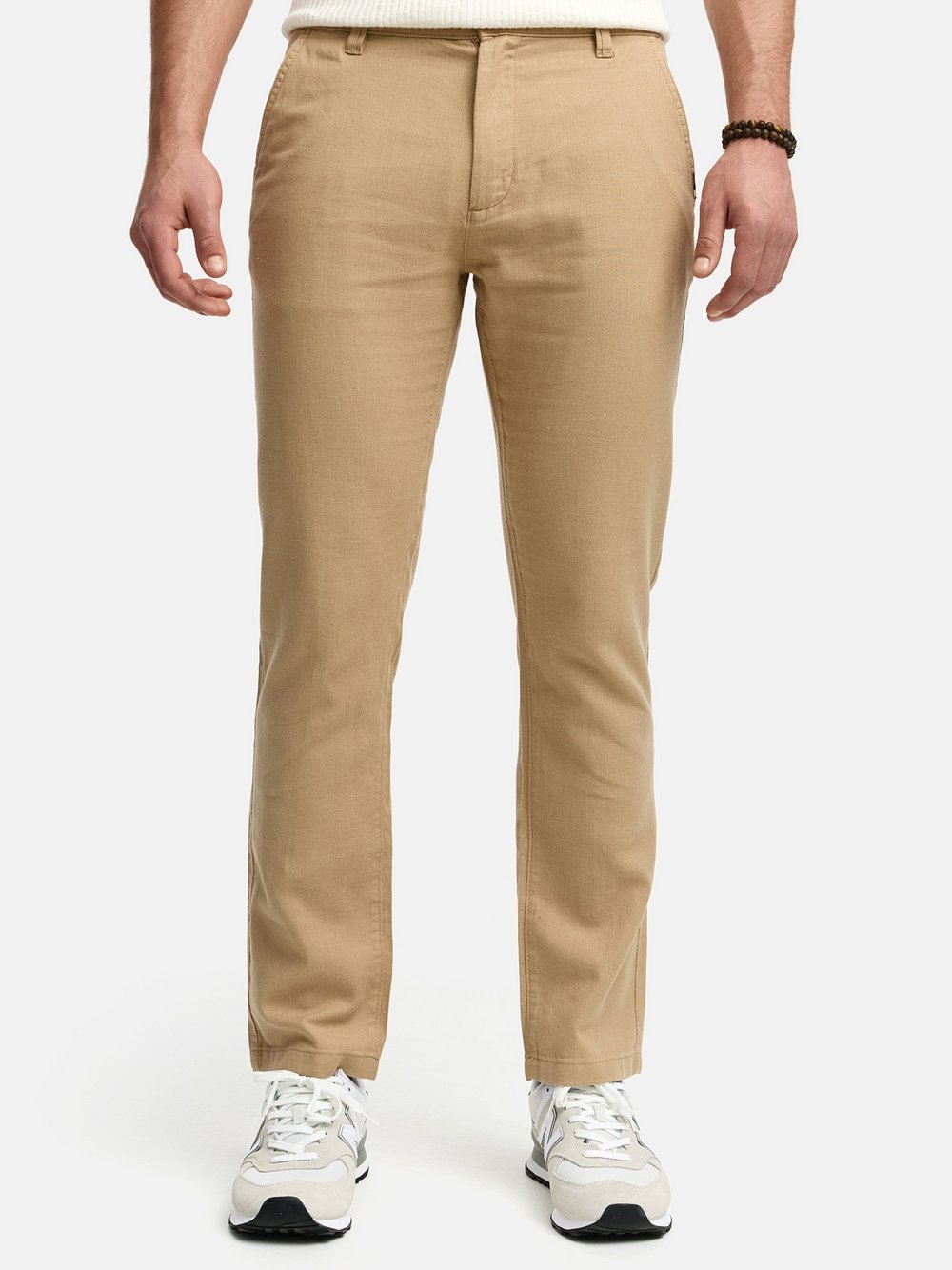 Indicode Leinenhose Herren Baumwolle braun, 32-32