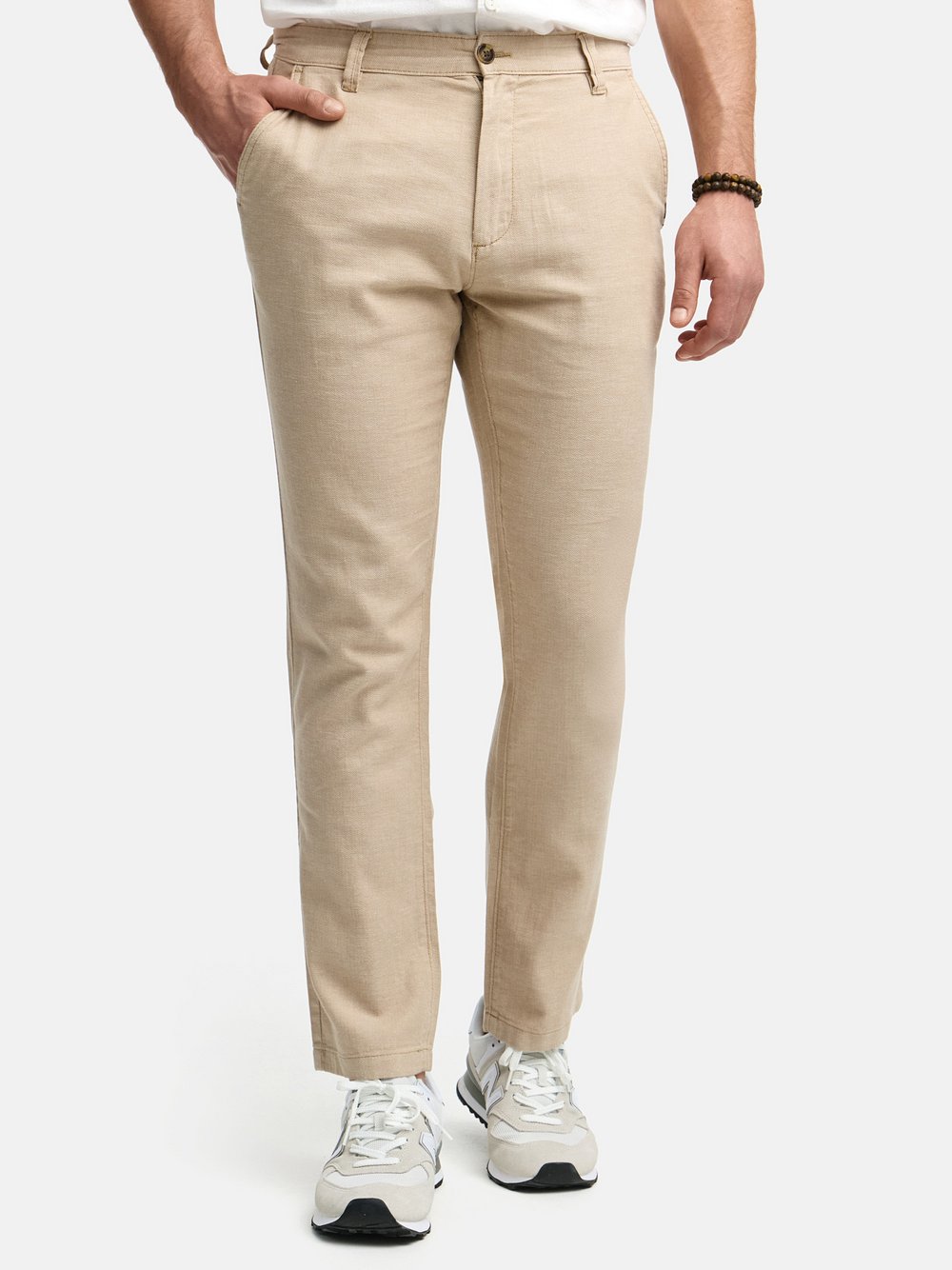 Indicode Leinenhose Herren Baumwolle beige, 38-32
