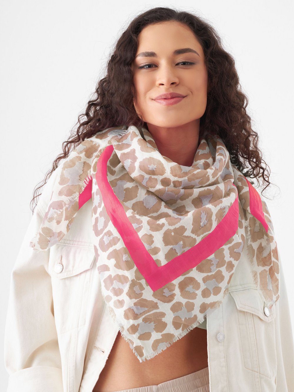 Codello Tuch Damen Baumwolle beige bedruckt, ONE SIZE