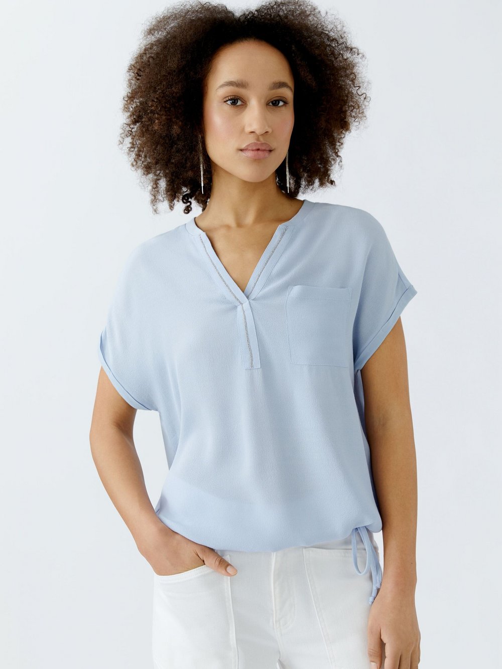 Thumbnail - Oui Blusenshirt Damen Viskose blau, 34