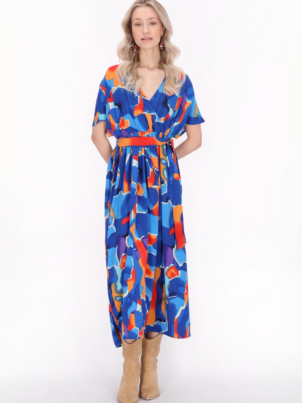 Thumbnail - IZIA Kleid Damen blau gemustert, L