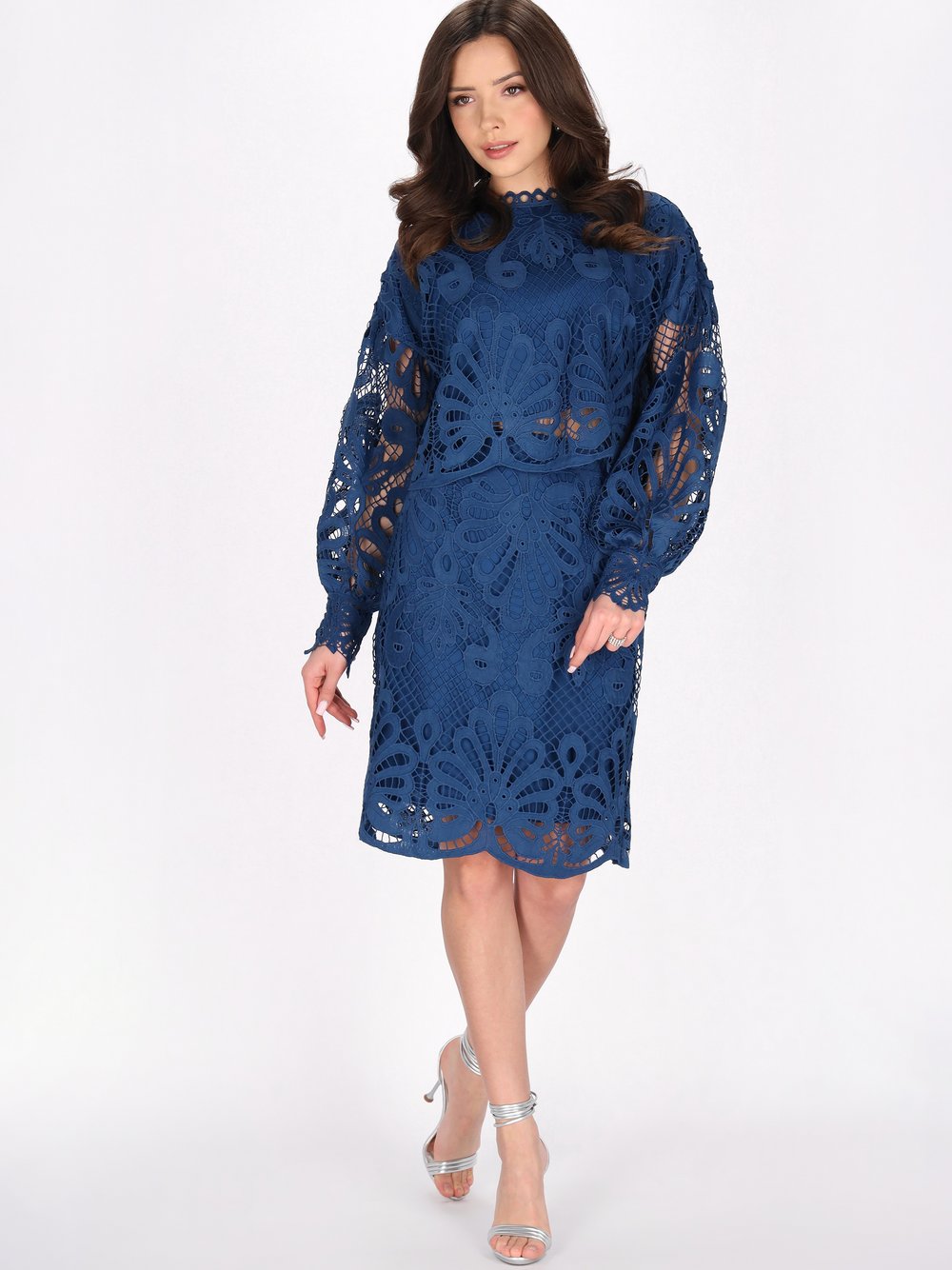 Faina Rock Damen Viskose schwarz gemustert, XS