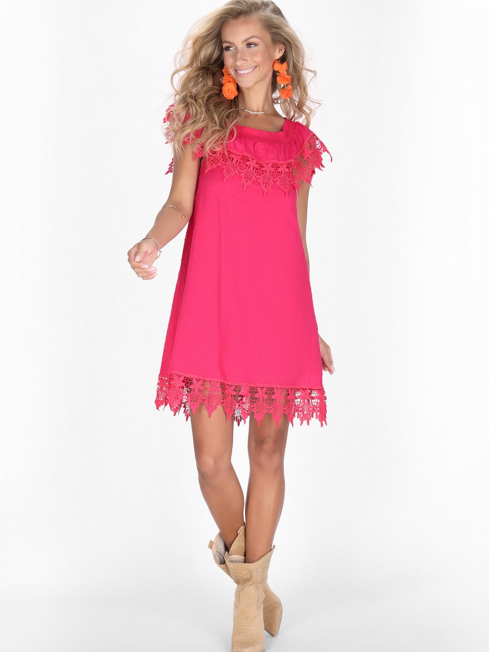 Thumbnail - IZIA Kleid Damen Viskose rosa, M