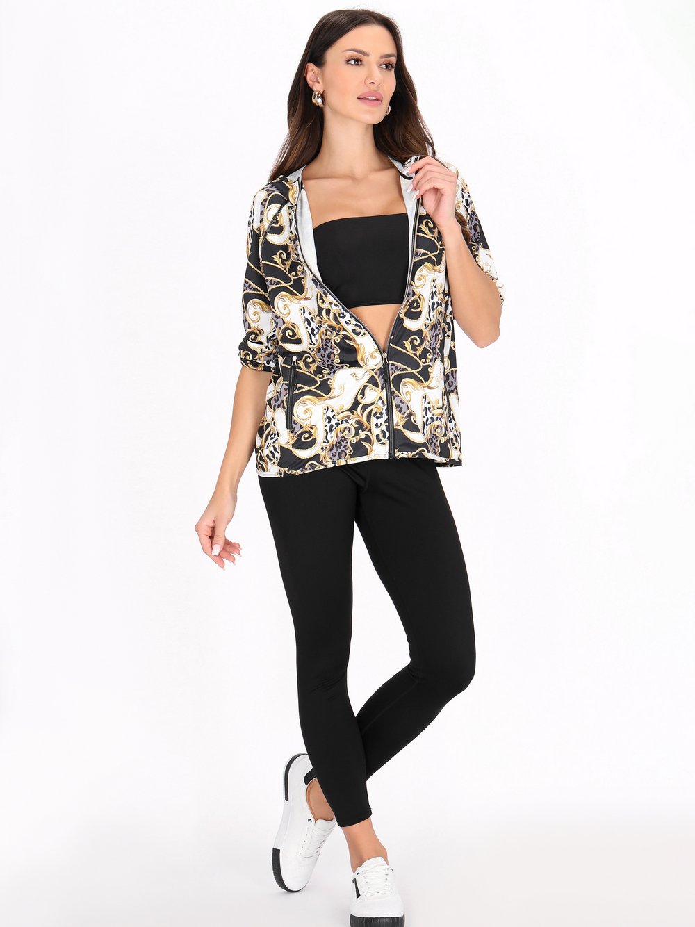 Faina Jacke Damen mehrfarbig bedruckt, L